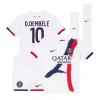 Paris Saint-Germain Ousmane Dembele #10 Bortaställ Barn 2024-25 Korta ärmar (+ Korta byxor)